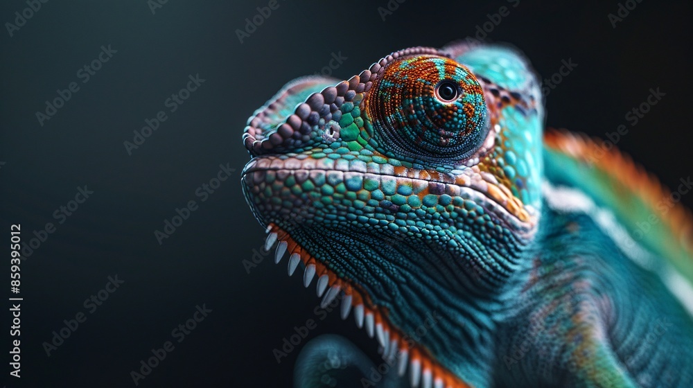 Obraz premium Colorful chameleon resting on a tree branch