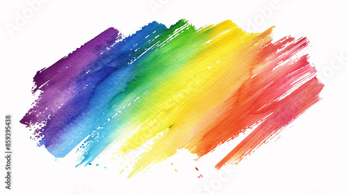 虹色、カラフルな水彩の背景、ペイント筆致