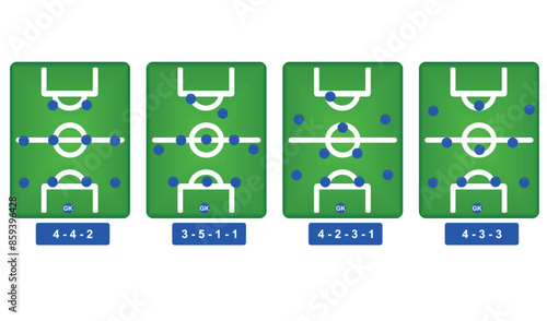 Football formation strategy. vector illustration