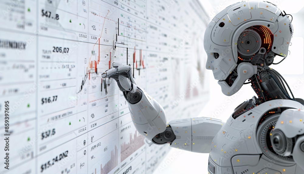 Fototapeta premium AI Assistant Enhancing Investment Decisions AI assistant in Investment