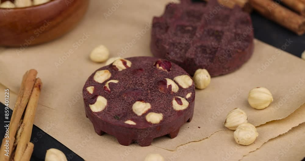 sweet chocolate with cocoa and nuts and other ingredients, homemade high-calorie chocolate with cocoa and sugar sweet chocolate with cocoa and nuts and other ingredients, homemade high-calorie chocolate with cocoa and sugar