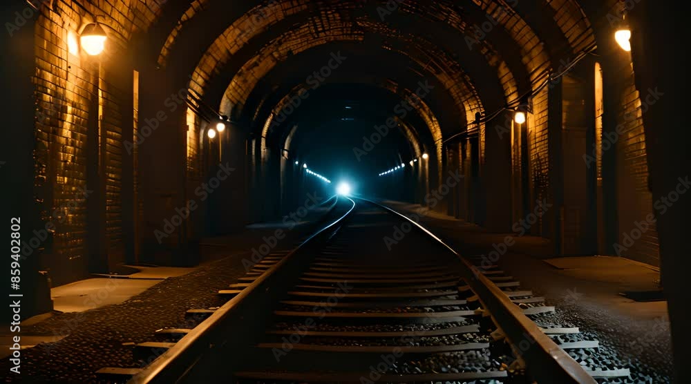Hope Ahead: Railroad Tunnel with Light at the End Hope Ahead: Railroad Tunnel with Light at the End