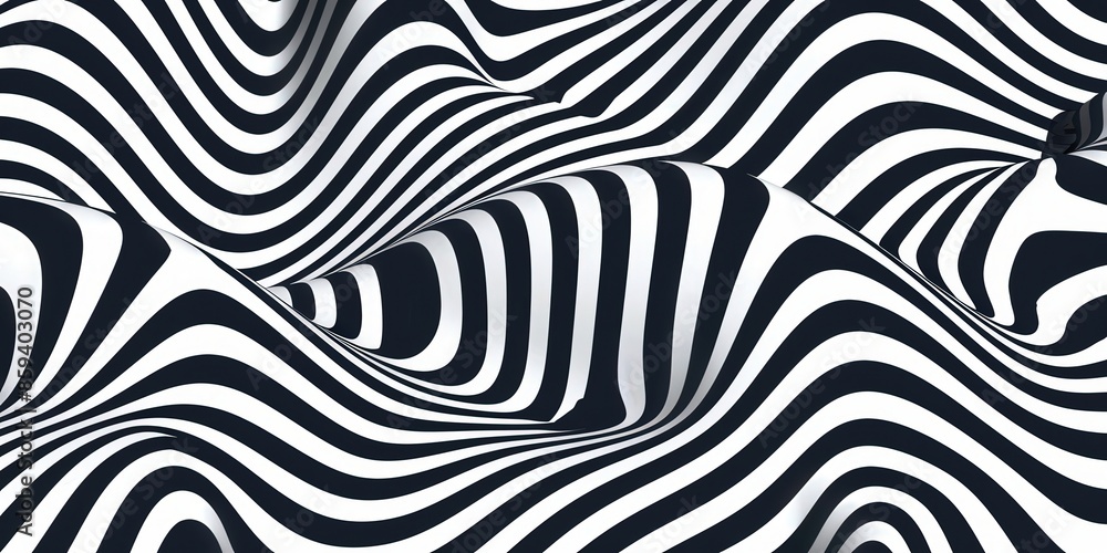 Fototapeta premium Abstract Wavy Lines in Black and White