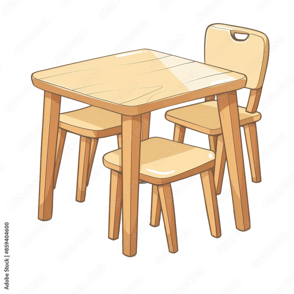 Illustration of a wooden table set with two chairs, perfect for dining or study. Simple and elegant design for home or office use. Illustration of a wooden table set with two chairs, perfect for dining or study. Simple and elegant design for home or office use.