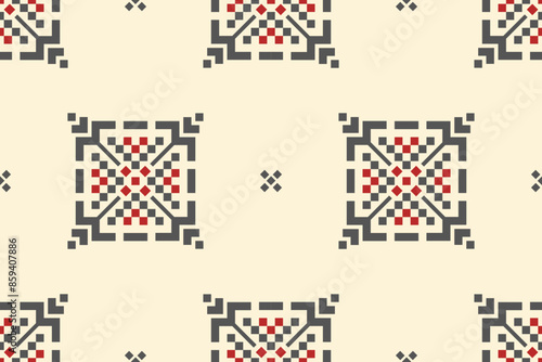 Ethnic seamless design.Geometric folklore ornament.Beautiful tribal ethnic vector texture.Cross stitch seamless textile embroidery. Scandinavian folk pattern for products,fabric,wrapping,print,deco.