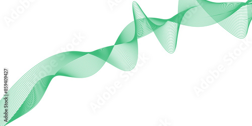 Abstract colorful wave element for design. Digital frequency track equalizer Futuristic colorful blend wave lines on transparent background green lines vector illustration. Curved wave. 