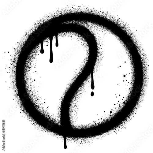 Spray Painted Graffiti tennis ball icon Sprayed isolated with a white background.