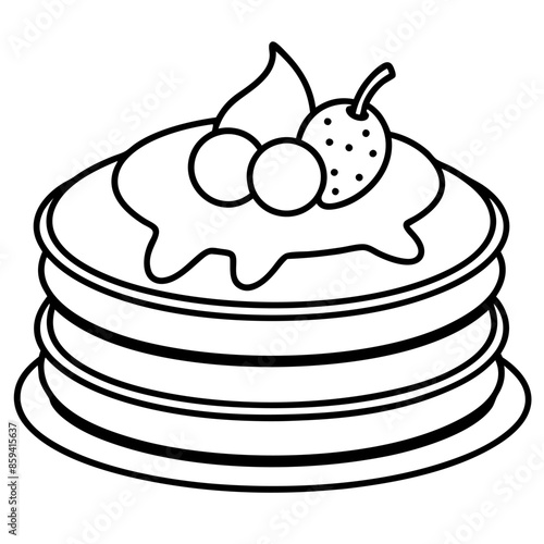 Delicious food line art for coloring book