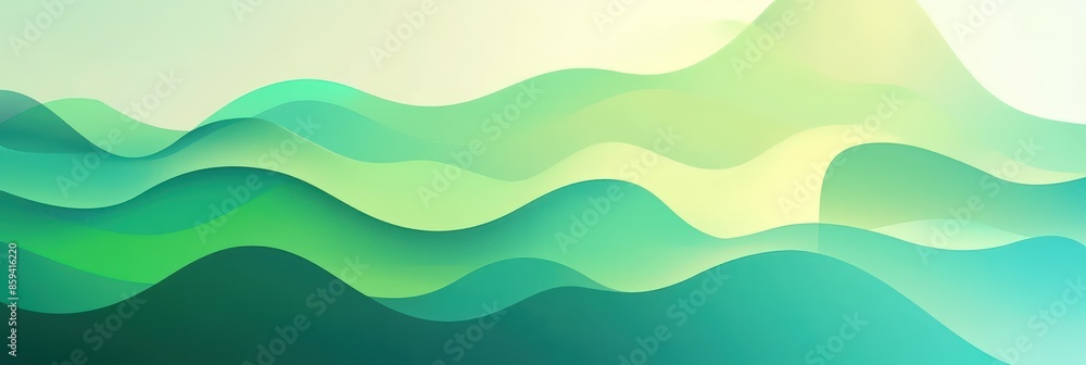 Abstract Green and Yellow Wavy Landscape Abstract Green and Yellow Wavy Landscape