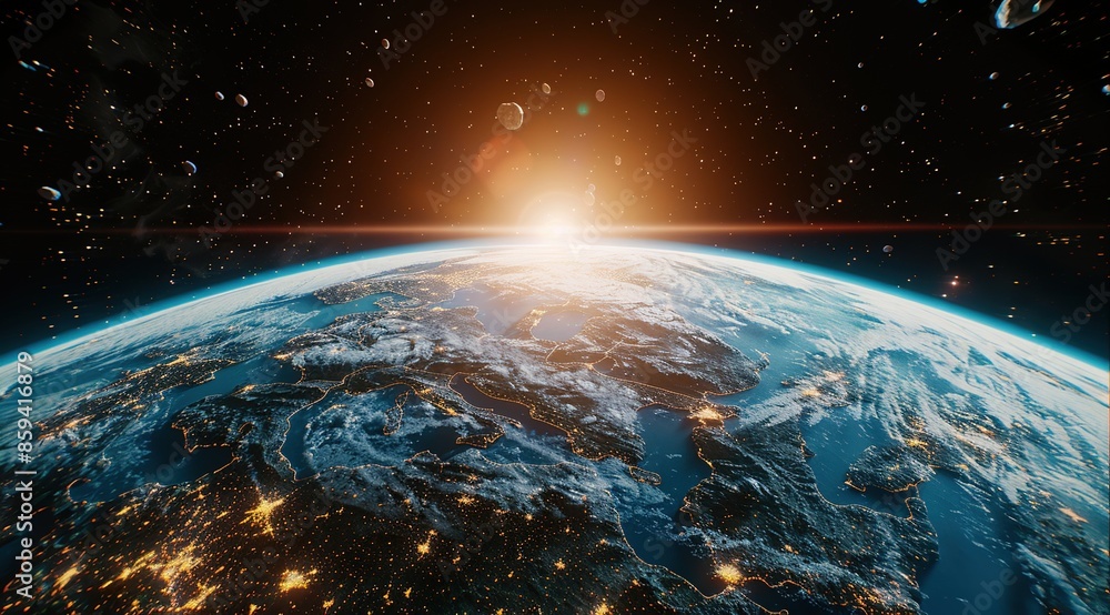 Obraz premium earth and sun