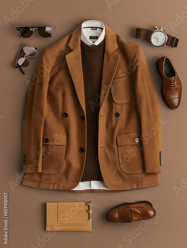 Minimalist Flat Lay of Men's Formal Outfit