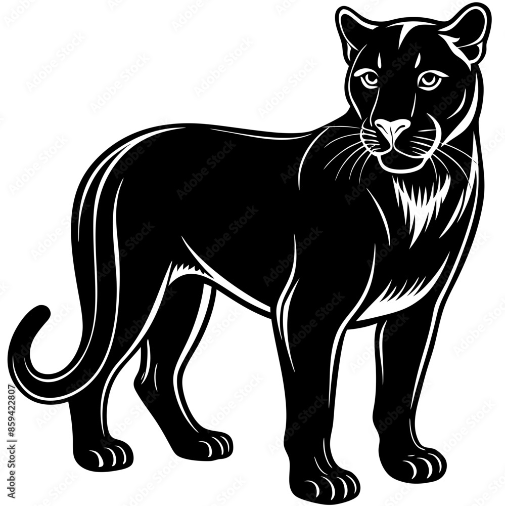 Black panther silhouette isolated on white background Black panther silhouette isolated on white background