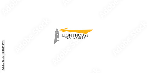 Creative lighthouse logo design with unique concept , premium vector