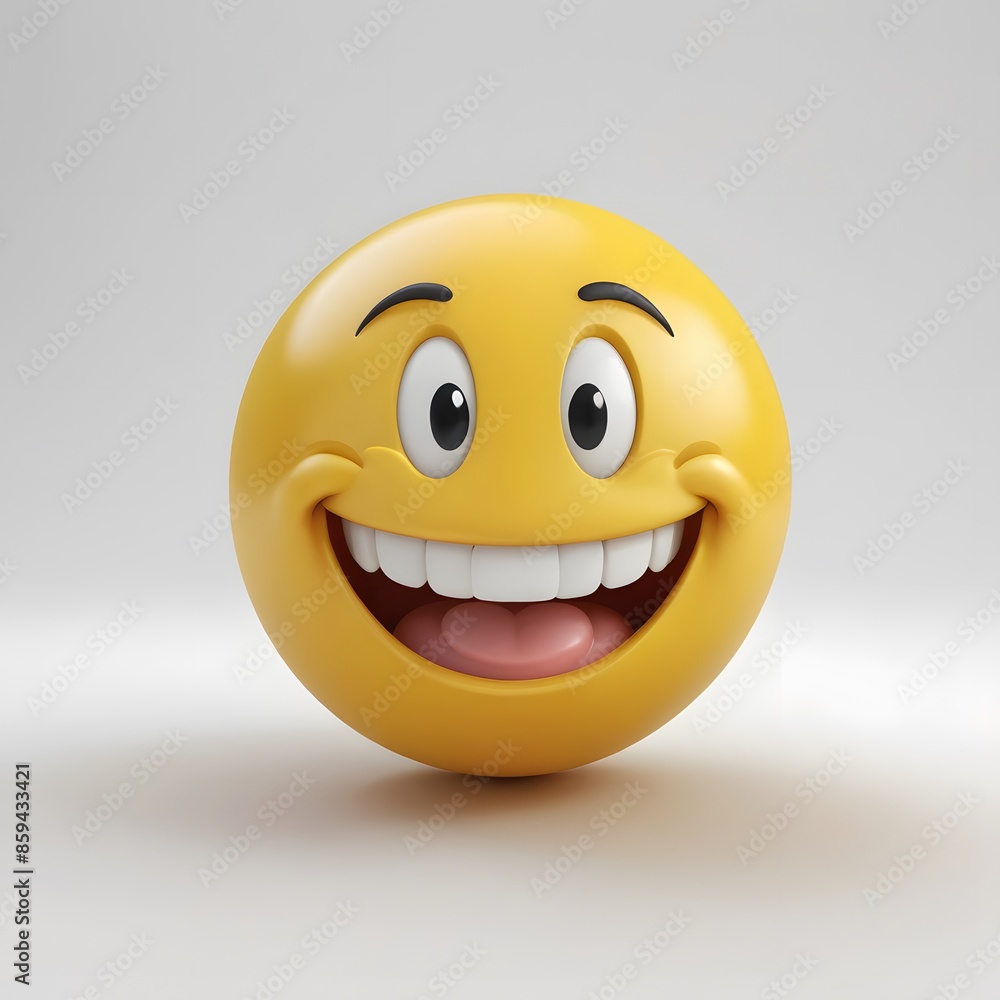 3D Render of a Happy Smiley Face