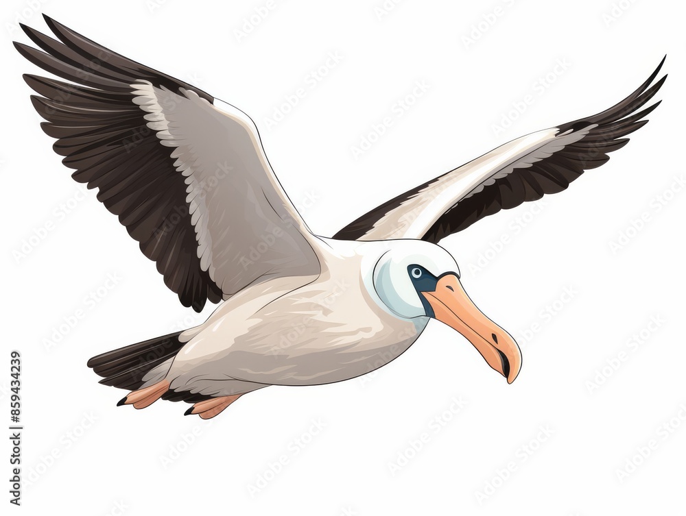 Obraz premium Albatross, clipart, illustration isolate on white background
