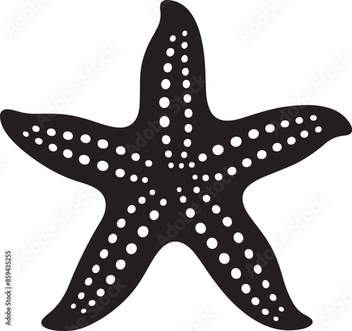 Star Fish Silhouette Vector Illustration White Background