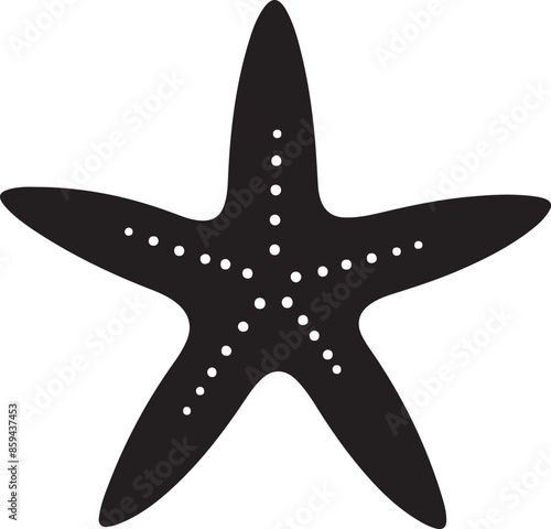Star Fish Silhouette Vector Illustration White Background