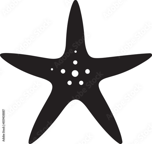 Star Fish Silhouette Vector Illustration White Background