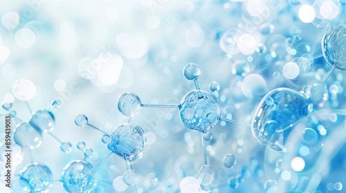 Wallpaper Mural Layered bubbles and simplified molecular graphics on a clean, white background with subtle hints of blue, representing cleanliness and clarity Torontodigital.ca