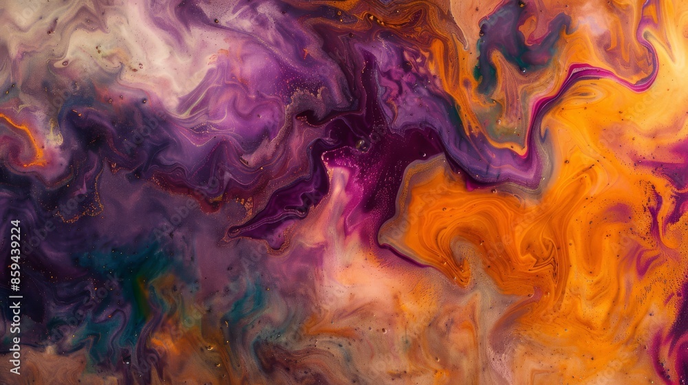 Fototapeta premium Dynamic, vibrant, abstract swirling colors in warm tones creating an artistic and modern background.
