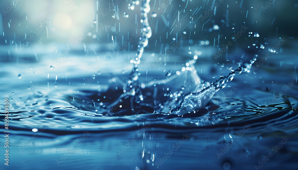 Water drops falling on water surface Water drops falling on water surface