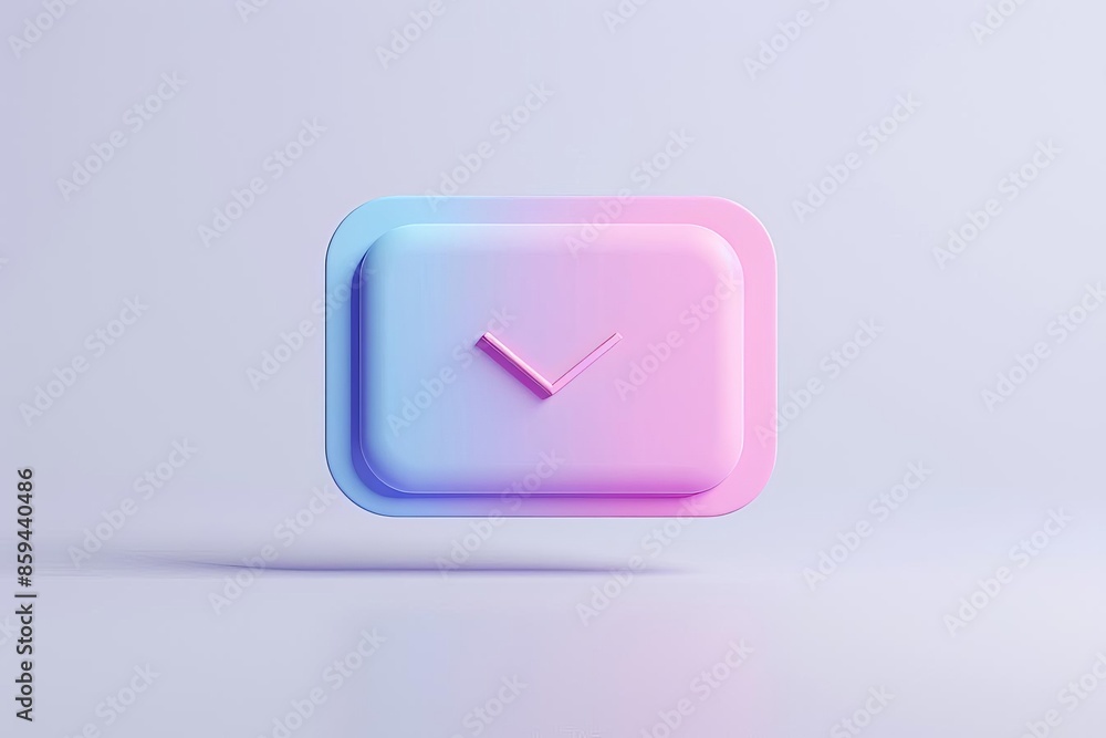 3D render of a pink and blue checkmark icon, representing confirmation or completion. 3D render of a pink and blue checkmark icon, representing confirmation or completion.