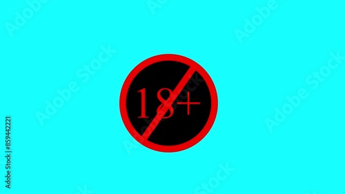 Red stop mark, icon, no parking symbol, no entery symbol footage 4k motion graphics on white background
 photo