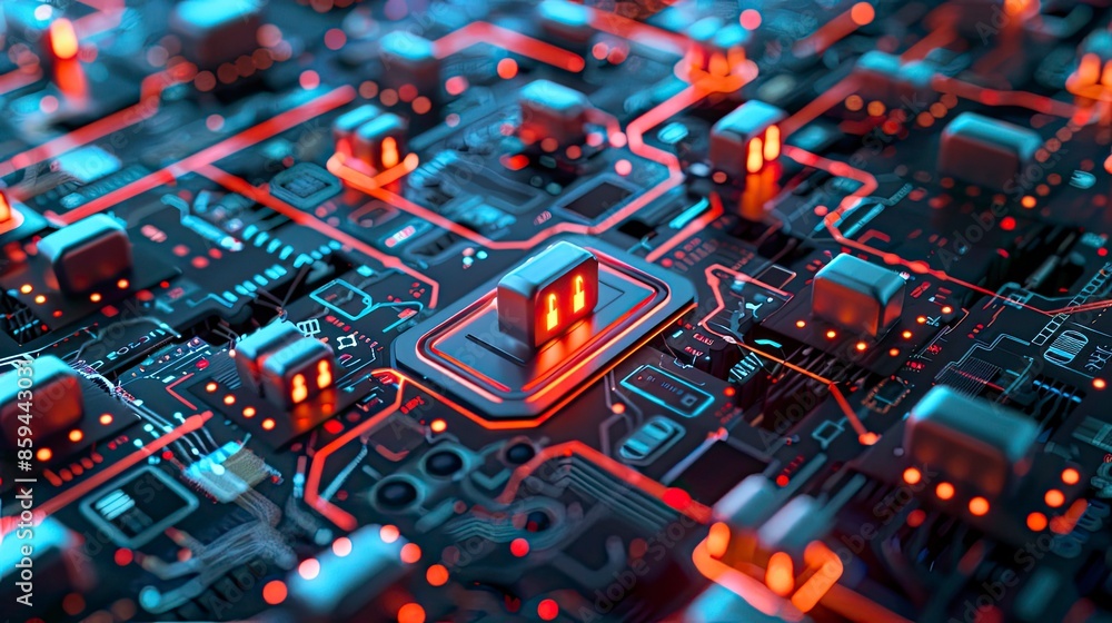 Abstract representation of a cyber defense strategy with secure nodes and pathways Abstract representation of a cyber defense strategy with secure nodes and pathways