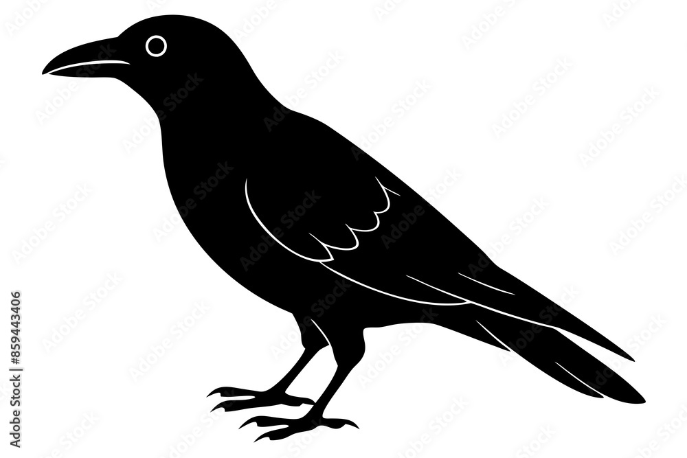 Fototapeta premium crow ,vector , silhouette , illustration .