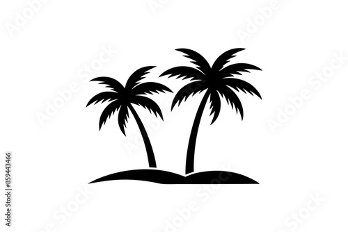 palm trees vector, silhouette, illustration ,