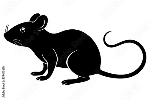 mouse, vector, silhouette , illustration.