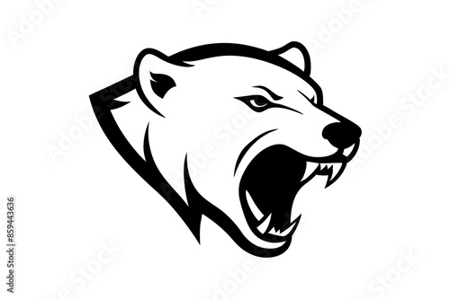 polar bear head vector , silhouette , illustration ,