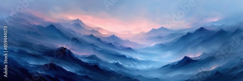 Dreamy Mountain Landscape in a Pale Sky © Nice Seven