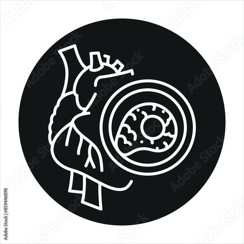 Atherosclerosis line black icon. Signs for web page