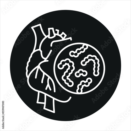 Endocarditis line black icon. Signs for web page