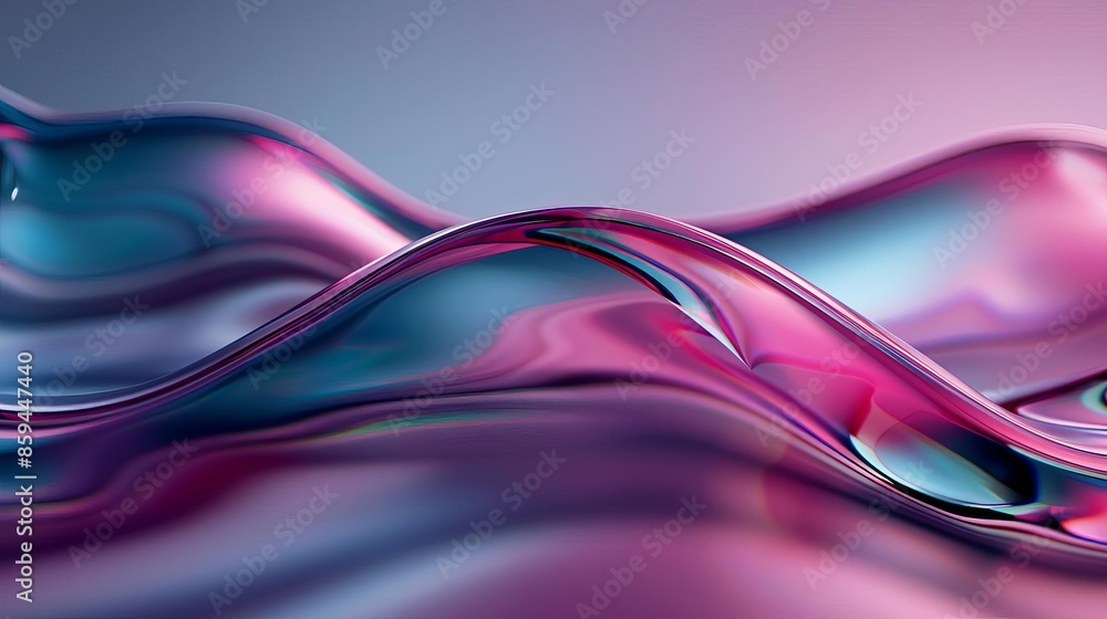 Fototapeta premium Abstract liquid waves in pink and blue colors