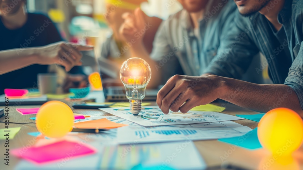businessman hand writing bulb gear coaching , Business idea ,bus created by ai businessman hand writing bulb gear coaching , Business idea ,bus created by ai