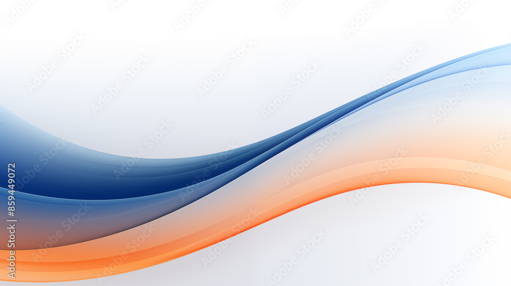 Obraz premium Abstract fluid orange blue wave flat design background