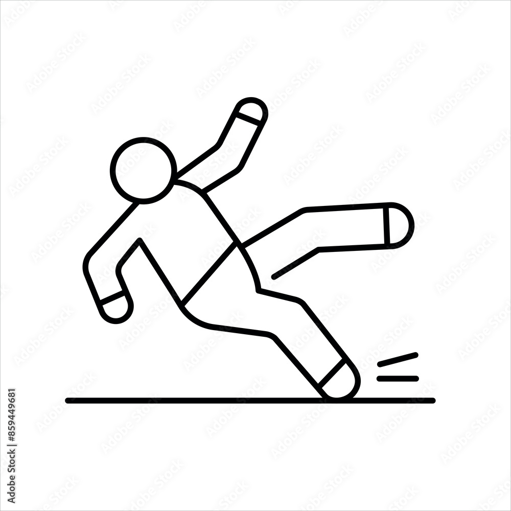 Falling person line color icon. Household injuries sign for web page, mobile app, button, logo. Vector isolated button. Falling person line color icon. Household injuries sign for web page, mobile app, button, logo. Vector isolated button.