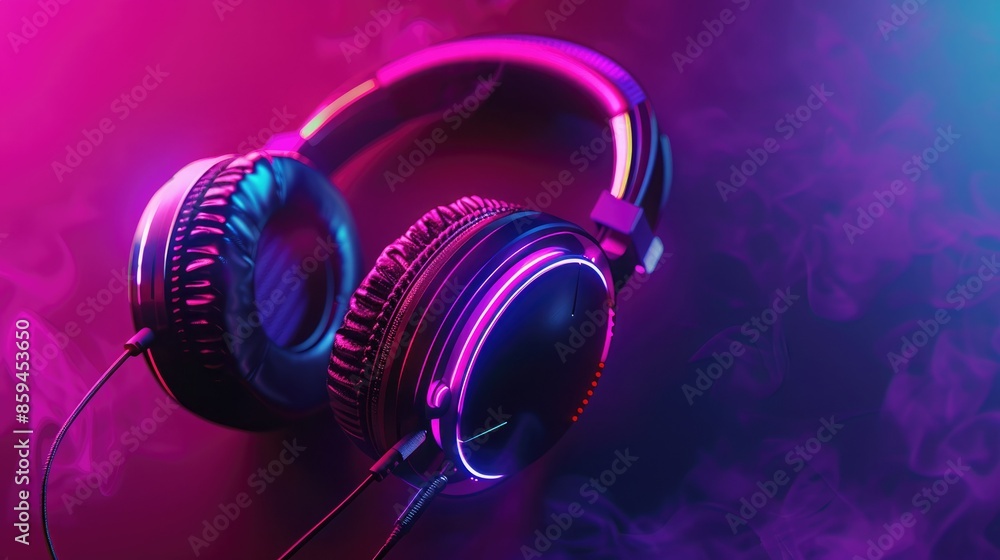A striking design showing headphones with color-changing LED lights, emphasizing their unique and customizable features for an immersive experience. 