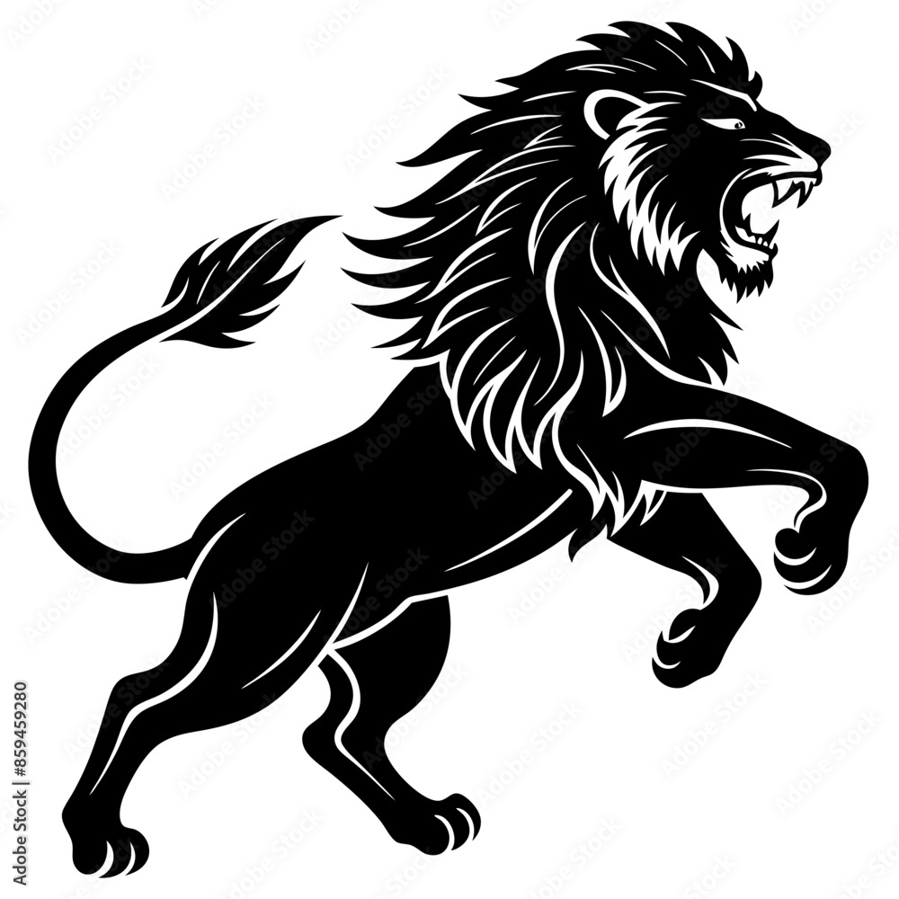 Silhouette of Courage, Brave and Power Lion Silhouette of Courage, Brave and Power Lion