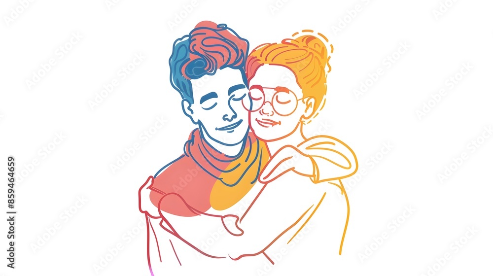 Loving Embrace of Young Couple Expressing Affection and Connection Loving Embrace of Young Couple Expressing Affection and Connection