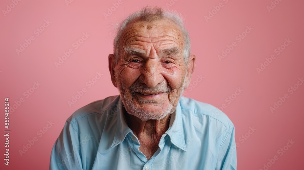 The elderly man smiling The elderly man smiling