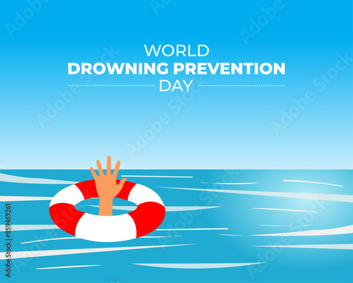 World Drowning Prevention Day. July 25. Template for background with banner, poster and card. Vector illustration. flat design.