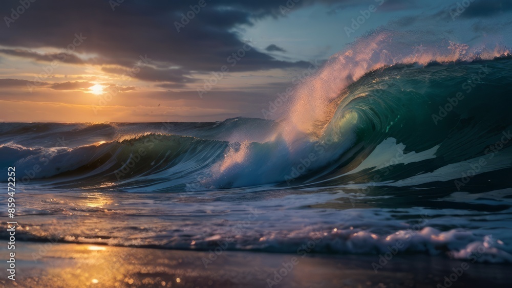 Naklejka premium Ocean waves. Nature background.