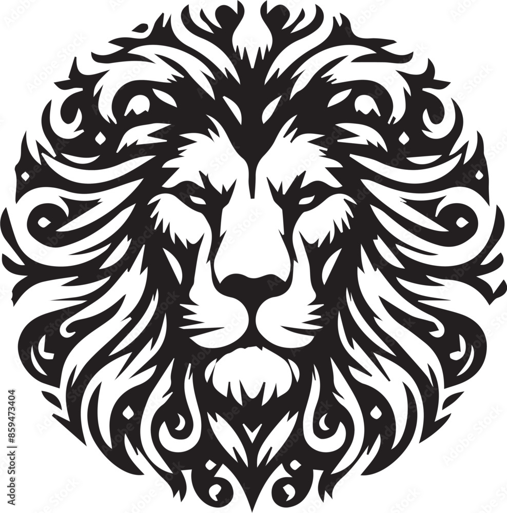 Obraz premium lion head vector art. AI generated.