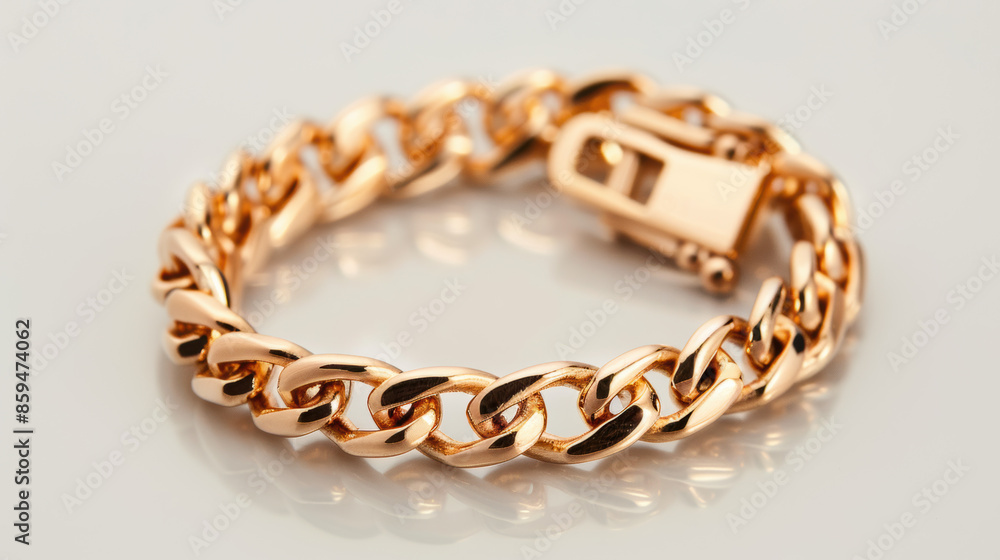 A gold chain bracelet with a clasp A gold chain bracelet with a clasp