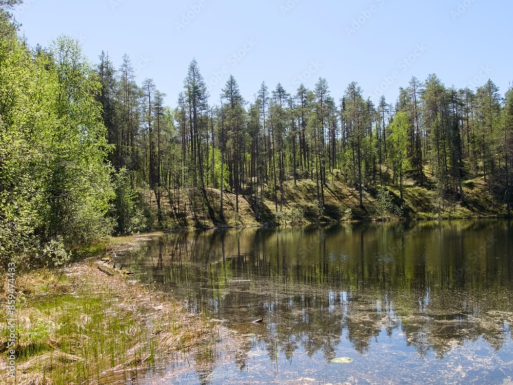 Clear water pond at Salla, Lapland, Finland. Clear water pond at Salla, Lapland, Finland.