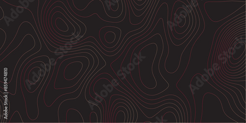 Abstract black colorful gradient Topographic line map pattern background. Contour elevation topographic and textured Background Modern design with black background topographic wavy Patte, vector. photo