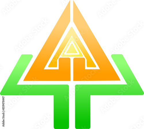 vector illustration of a green triangle